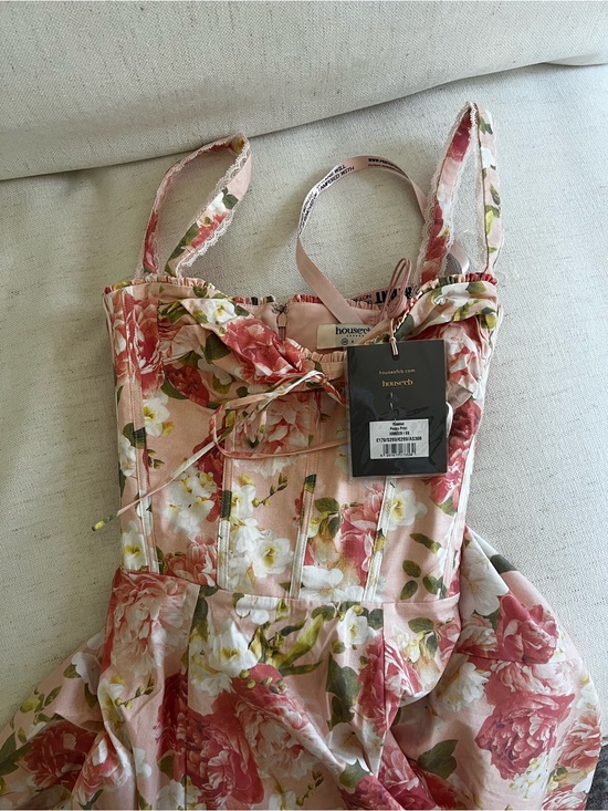 House of CB Dresses & Skirts - House of cb ROSALEE
Pink Peony Print Cotton Bustier Sundress